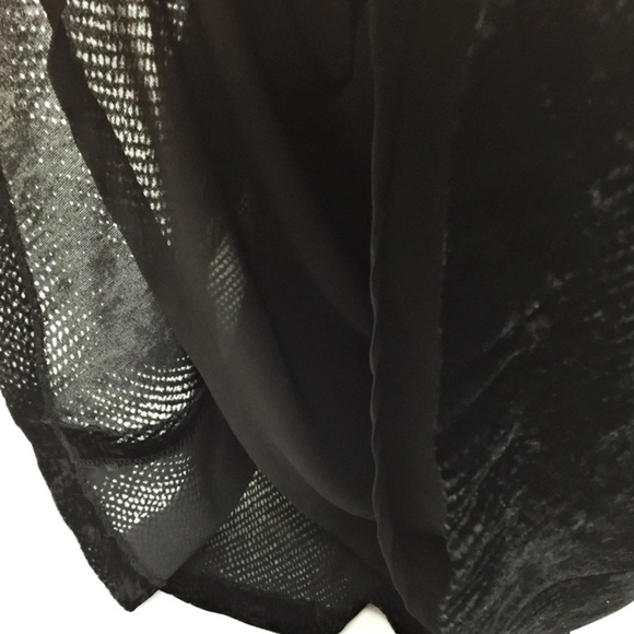 ANNE KLEIN Black Textured Velvet A-Line Skirt Sz 8 - Picture 5 of 8